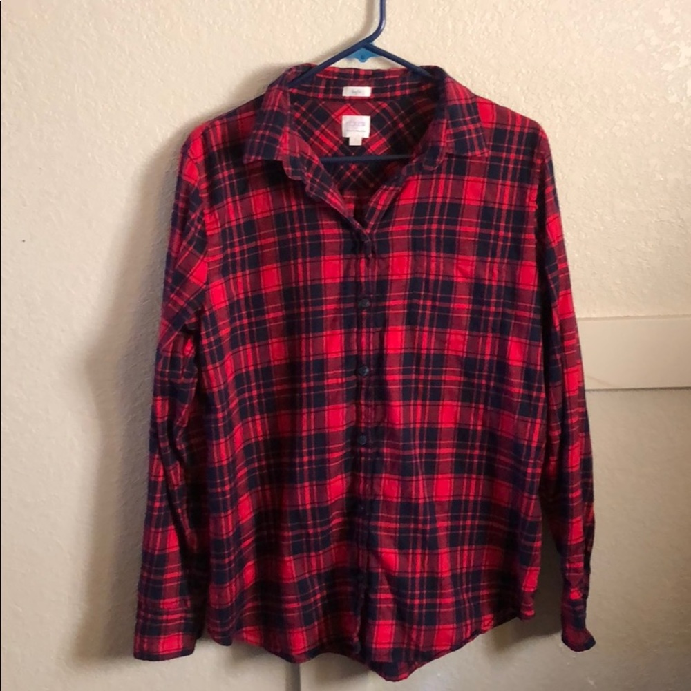 J. Crew plaid shirt size L 100% cotton